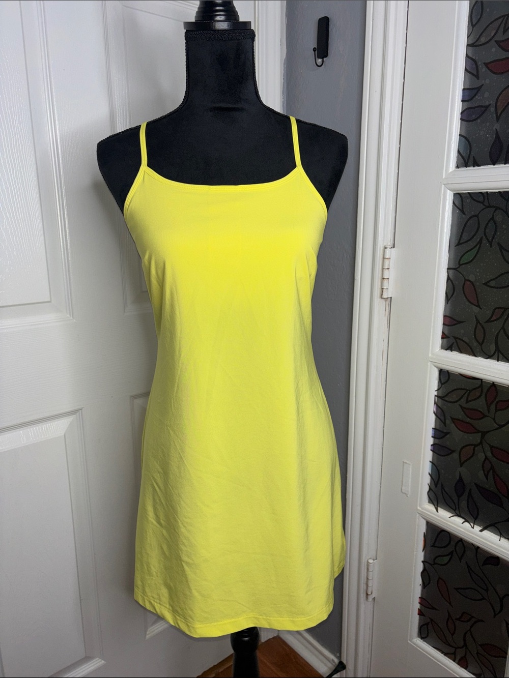 all in motion Bright Yellow polyester and spandex dress